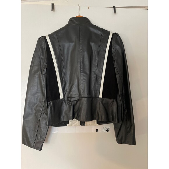 Vintage Northside Fashions Leather and Suede Jacket Small 80s Black & White EUC - Picture 2 of 10